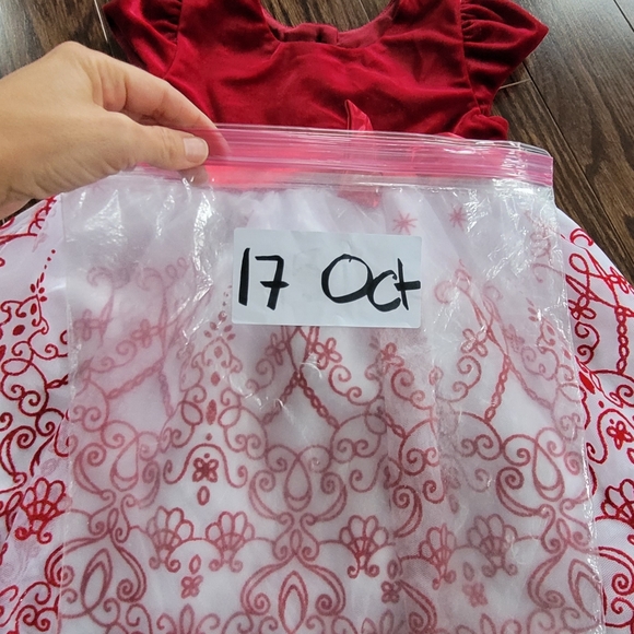 Jona Michelle Toddler Girl Special Occasion Dress Embroidery Red Wine White Sz 2 - Picture 13 of 13